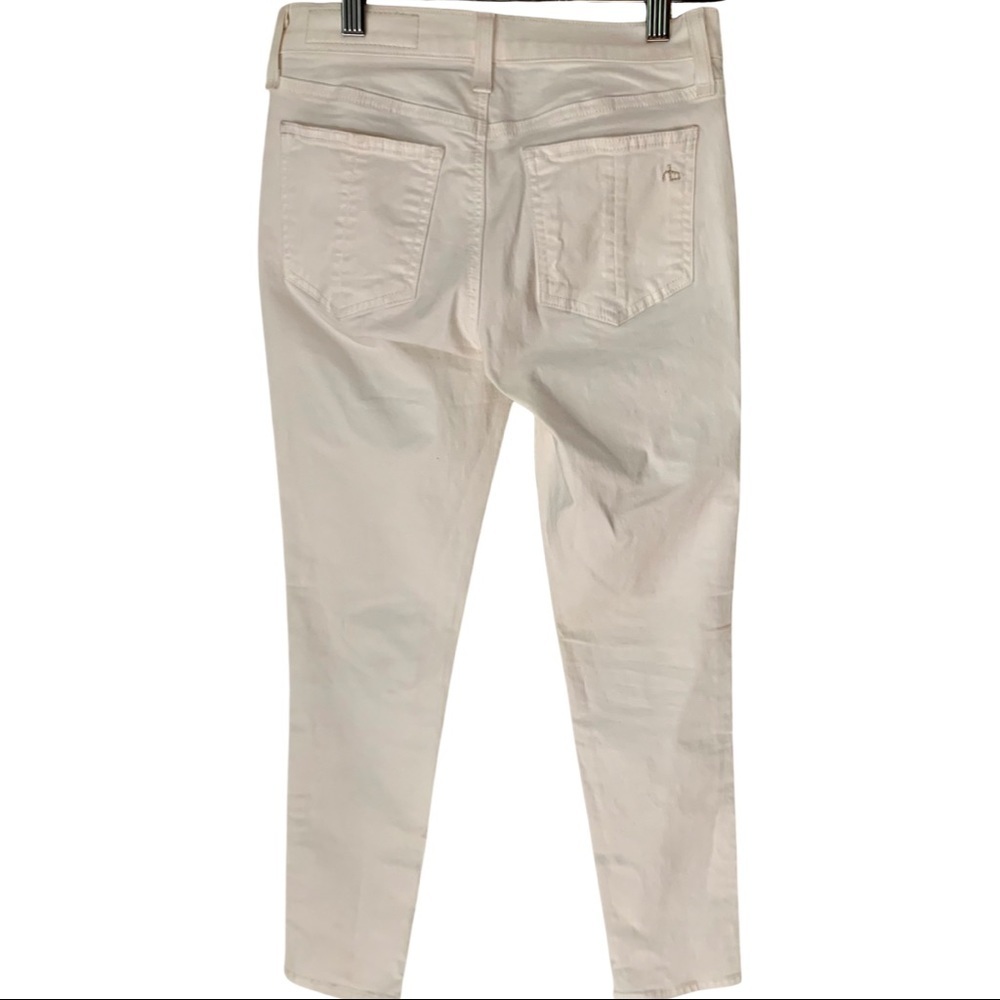 New RAG & BONE For INTERMIX Black White Tuxedo Skinny Jeans Zipper Size 24 - Picture 7 of 14